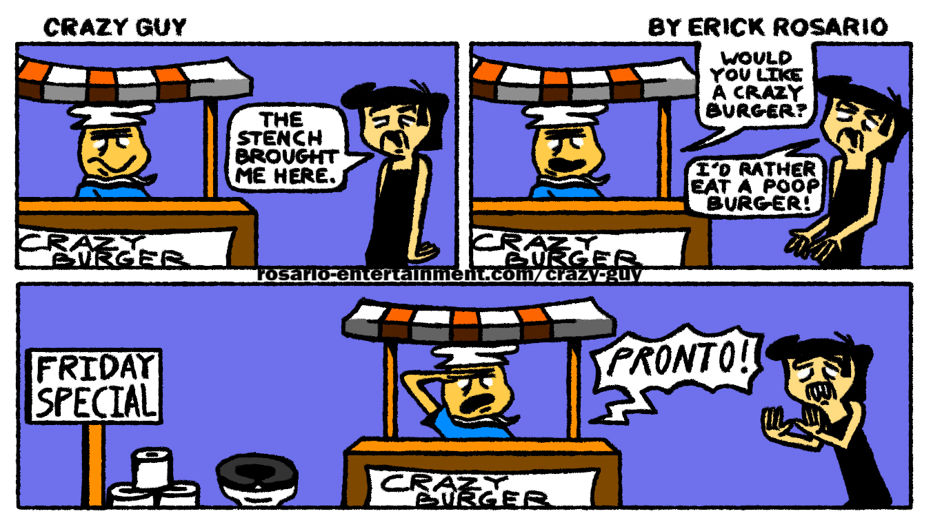 Crazy Guy Sells a Crazy Burger